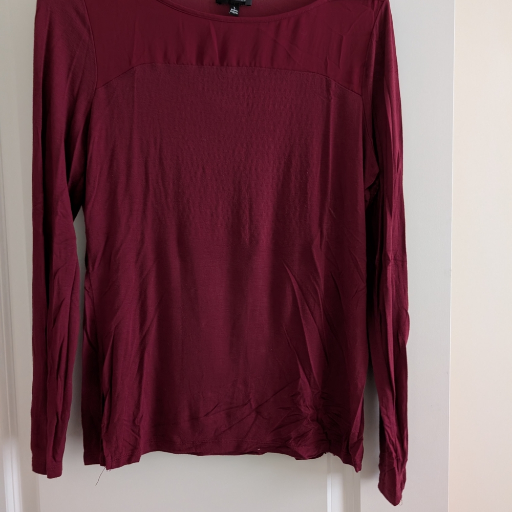 Women's Burgundy Long Sleeve Top
